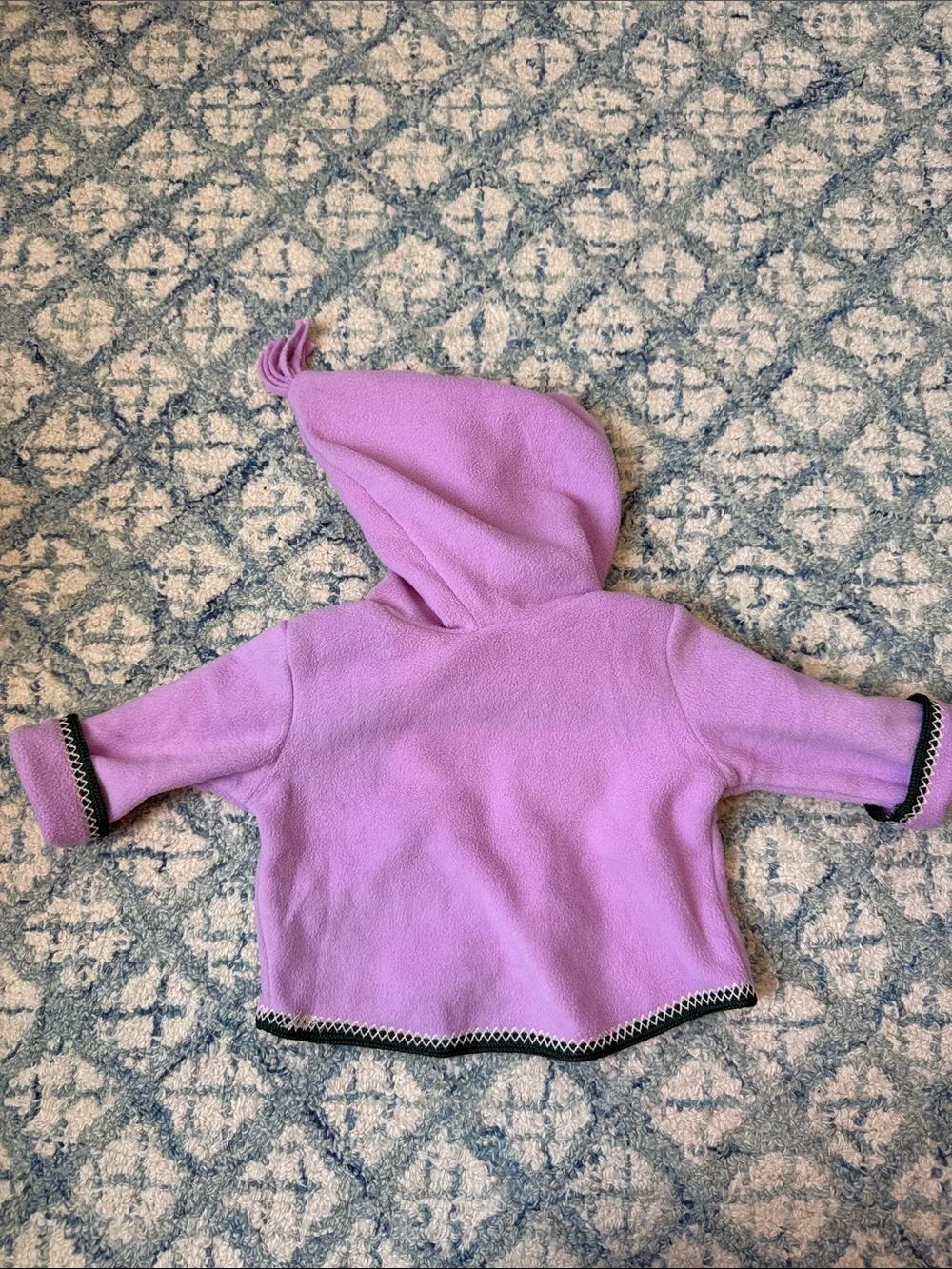 Hanna Andersson Lavender Hooded Fleece Jacket with Daisy Patches